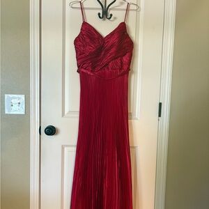 Betsy & Adam Red Pleated Dress